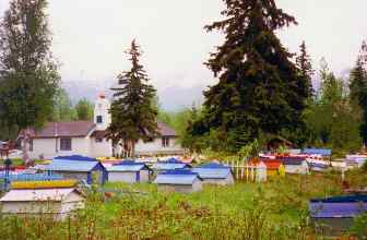 spirit houses at Eklutna